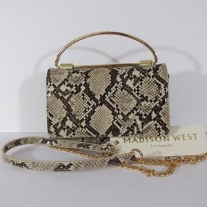 NWT MADISON WEST MINI CROSSBODY SATCHEL SNAKE SKIN